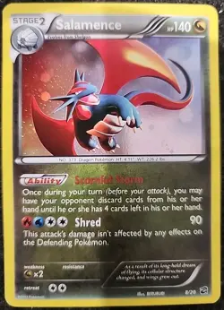 Pokemon Card Salamence 8/20 Dragon Vault Holo Cosmo Holo Blister Exclusive Promo - Image 1