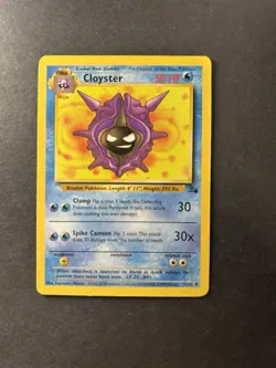Cloyster 32/62 Uncommon Fossil Unlimited Pokemon TCG Card MP 1999 Vintage WOTC - Image 1
