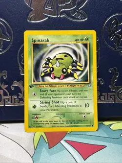 Spinarak 75/111 1st Edition Common Neo Genesis Pokemon Card 2000 WOTC First - Image 1
