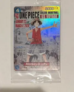 One Piece CCG US Voyage Monkey D.Luffy Promo Holo Card 5000 Power - Image 1