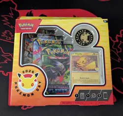 Pokemon TCG: Pokemon Day 2026 Collection Box Pikachu Promo w/ 🌀SWIRL🌀!!! - Image 1