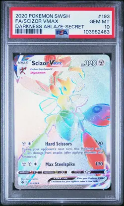 2020 POKEMON SWORD & SHIELD DARKNESS ABLAZE SECRET FULL ART/SCIZOR VMAX PSA 10 - Image 1