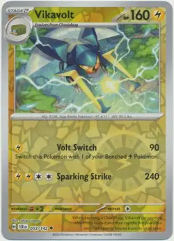 VIKAVOLT 053/142 STELLAR CROWN POKEMON (REVERSE HOLO, NM) - Image 1