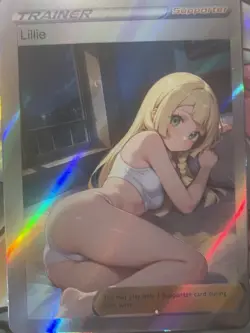 Pokemon Lillie Anime Waifu Custom DIY Trainer Art Pokemon card - Image 2