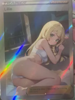 Pokemon Lillie Anime Waifu Custom DIY Trainer Art Pokemon card - Image 3