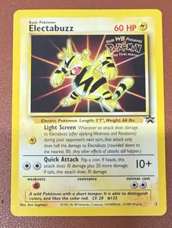 POKEMON TCG ELECTABUZZ BLACK STAR PROMO RETRO WIZARDS GOOD CONDITION LIGHT MARKS - Image 1