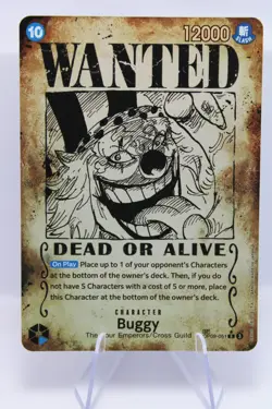 Buggy Wanted Poster OP09-051 English, OP-09 Emperors in the New World Near Mint - Image 1