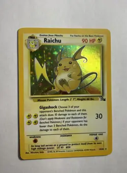 🔥1999 Fossil Holo Lot Zapdos 15/62 + Raichu 14/62 WOTC Pokemon Card TCG NM Mint - Image 2