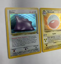 1999 WOTC Pokemon Card Holo Lot - Fossil Ditto 3/62 + Jungle Electrode 2/64 Mint - Image 2