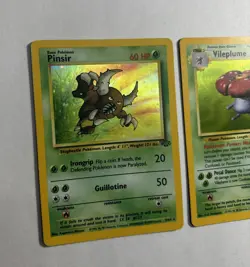 1999 WOTC Pokemon Card TCG Jungle Holo Lot Pinsir 9/64 + Vileplume 15/64 NM Mint - Image 2