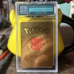 Pokemon Ash Ketchum Vmax HP 5000000 Gold Foil Card Hand Painted Custom Sketched - Image 5