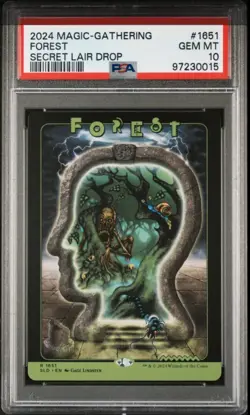 MTG PSA 10 Brain Dead Lands Forest #1651 Basic Secret Lair Drop Lindsten NonFoil - Image 2