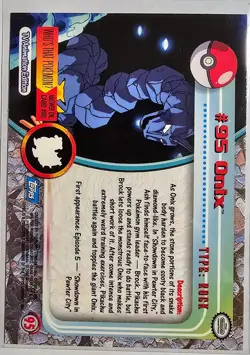 Pokemon Card - Onix #95 - Pokemon Topps Series 2 - Holo Foil - Blue Logo - Image 2