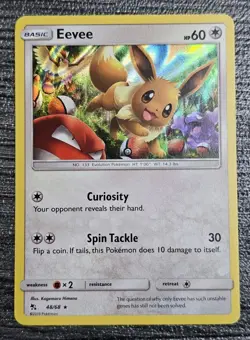 Pokemon Card Eevee 48/68 Hidden Fates Holo Rare Near Mint - Image 1