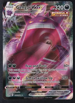Pokemon Gengar VMAX TCG Fusion Strike Card 157/264 - Image 1