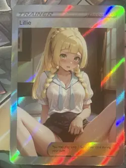 Pokemon Lillie Anime Waifu Custom DIY Trainer Art Sexy Pokemon card - Image 1