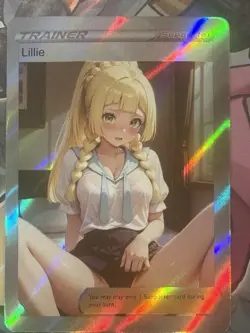 Pokemon Lillie Anime Waifu Custom DIY Trainer Art Sexy Pokemon card - Image 2
