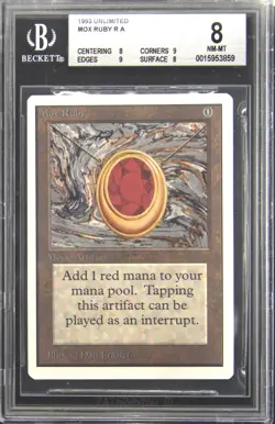 1993 MAGIC: THE GATHERING UNLIMITED MOX RUBY BGS 8 - Image 1