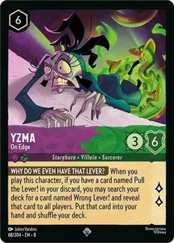 Disney Lorcana TCG Reign of Jafar- Yzma On Edge Super Rare 68/204 - Image 1
