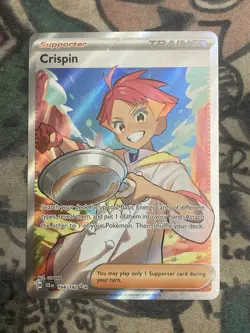 Pokemon TCG Stellar Crown Crispin Full Art Ultra Rare Card 164/142 - Image 1