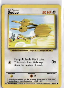 Pokemon TCG Doduo Base Set 48/102 Trading Card TCG WOTC - Image 1
