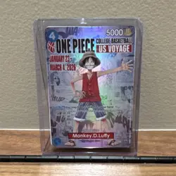 Bandai Namco One Piece Card Game Monkey D Luffy US Voyage Promo Holo Card - Image 1