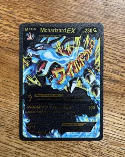 Mega M Charizard EX 230HP blue flame Black Foil Collectible Card NM - Image 1