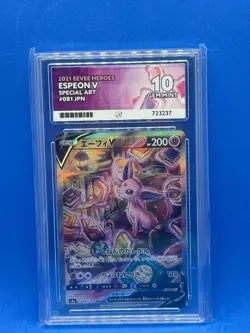 Ace 10 Espeon V 081/069 FA SR S6A Eevee Heroes Japanese Pokemon Card GEM MINT - Image 1