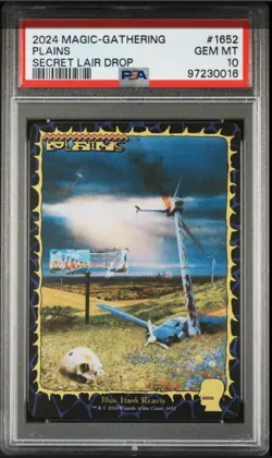 MTG PSA 10 Brain Dead Lands Plains #1652 Basic Secret Lair Drop Reavis Non Foil - Image 2