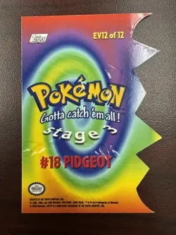 2000 Topps Pokemon Die Cut #EV12 of 12 #18 Pidgeot Series 2 - Image 2