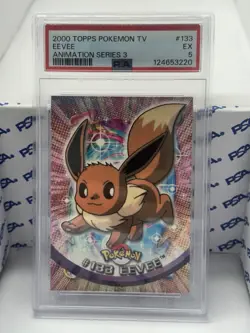 2000 Topps Pokemon TV Eevee #133 PSA 5 EX - Image 1
