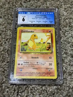 Charmander Pokemon 1999 Base Set 46/102 CGC 6 Excellent/NM - Image 1