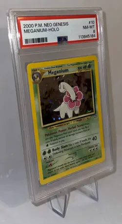 2000 Pokemon Neo Genesis Meganium Holo #10 - PSA 8 NM-MT - Image 4
