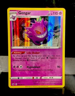 POKEMON GENGAR 085/202 HOLO RARE SWORD & SHIELD -L👀K-CLEAN - Image 1