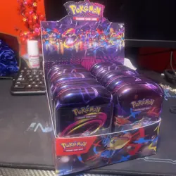 Pokemon Mega Heroes Mini Tin Display (10 Tins) Factory Sealed - Image 1