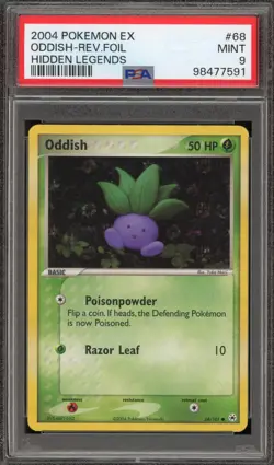 Pokemon Oddish EX Hidden Legends Reverse Holo #68 PSA 9 Mint - Image 1