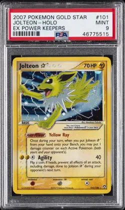 2007 POKEMON EX POWER KEEPERS GOLD STAR #101 JOLTEON-HOLO PSA 9 - Image 1