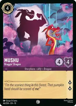 Disney Lorcana TCG Whispers in the Well Mushu-Braggin' Dragon Cold Foil 46/204 - Image 1
