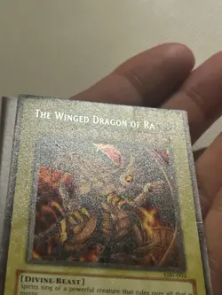 Yugioh Egyptian God Cards Obelisk, Ra GBI SECRETS Plus YMA Slifer. All Damaged - Image 5