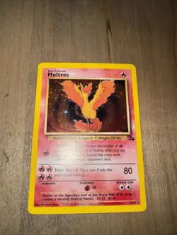 Pokemon TCG Moltres Fossil Holo Rare Card 12/62 MP Prestine condition - Image 1