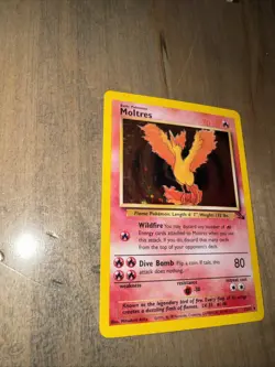 Pokemon TCG Moltres Fossil Holo Rare Card 12/62 MP Prestine condition - Image 3