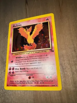Pokemon TCG Moltres Fossil Holo Rare Card 12/62 MP Prestine condition - Image 4