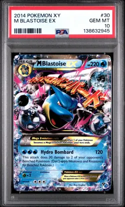 Mega M Blastoise EX 30/108 XY Evolutions PSA 10 Gem Mint 2016 - Image 1