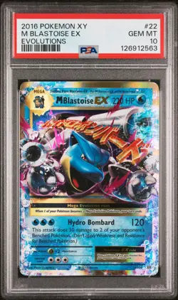 Pokemon M Blastoise EX Full Art 22/108 XY Evolutions 22 Mega GEM MINT PSA 10 - Image 1