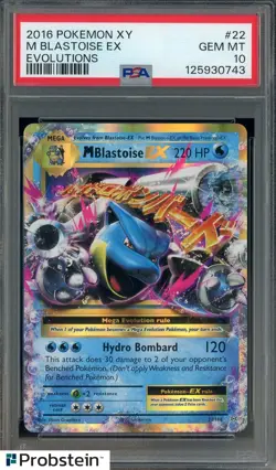 2016 Pokemon XY Evolutions #22 M Blastoise Ex PSA 10 GEM MINT - Image 1