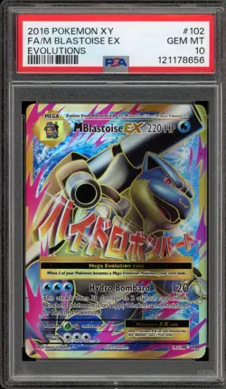 Pokemon M Blastoise EX XY Evolutions Full Art #102 PSA 10 Gem Mint - Image 1