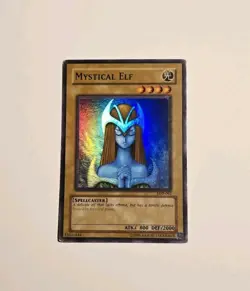 YUGIOH MYSTICAL ELF SUPER RARE LOB-062 MP - Image 1