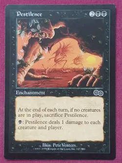 Magic The Gathering URZA'S SAGA PESTILENCE black card MTG - Image 1