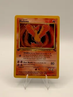 Vintage Moltres 1st Edition Fossil Pokemon Card 27/62 Non-Holo TCG Legendary - Image 1