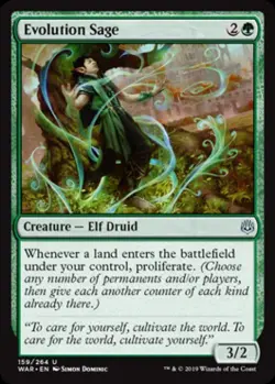 Evolution Sage -Foil Light Play MTG War of the Spark - Image 1